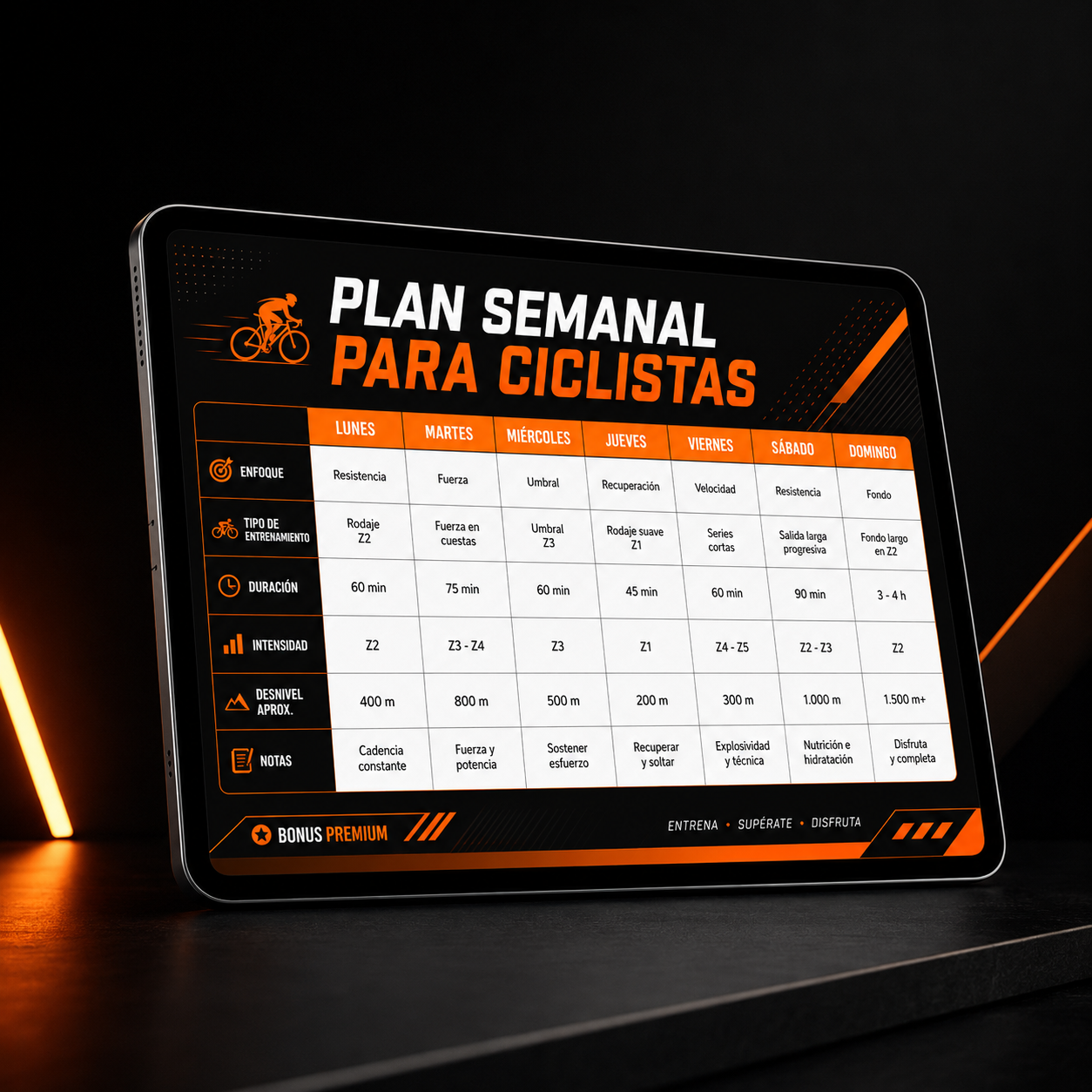 Plan Semanal Para Ciclistas